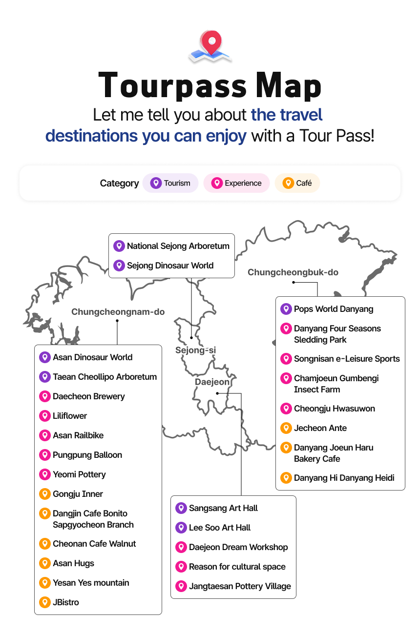 Chungcheong Region Tour Pass Map